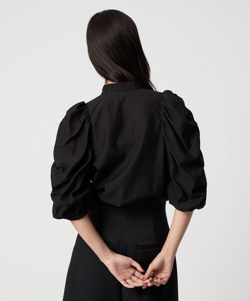 セール】＜EMMEL REFINES＞EM ギャザースリーブ バンドカラー ブラウス