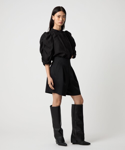 EMMEL REFINES(エメルリファインズ)の「<EMMEL REFINES>EM ギャザースリーブ バンドカラー ブラウス(シャツ/ブラウス・レディース・オフホワイト/ブラック/ダークブラウン・FREE)」の18枚目の写真