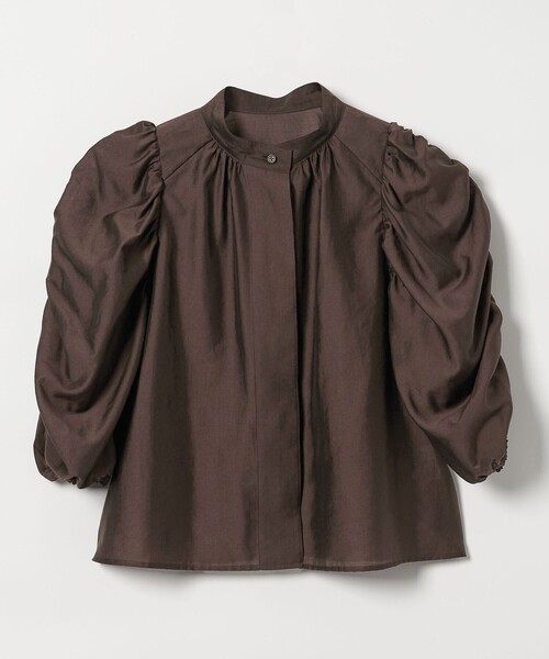 EMMEL REFINES(エメルリファインズ)の「<EMMEL REFINES>EM ギャザースリーブ バンドカラー ブラウス(シャツ/ブラウス・レディース・オフホワイト/ブラック/ダークブラウン・FREE)」の19枚目の写真