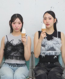 tシャツ 3.3 Field Trip／レーススリーブレス レディース 3.3 Field Trip／レースストール付き半袖T（Tシャツ/カットソー