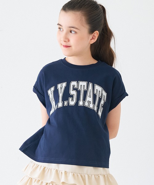 coca(coca)(コカ)の「キッズ 親子お揃い袖ロールアップロゴTシャツ(Tシャツ/カットソー・キッズ・ベージュ/その他1/ブラウン/ライトグレー/ネイビー/チャコール/ワイン/ライトピンク・140/150/120/130)」の5枚目の写真