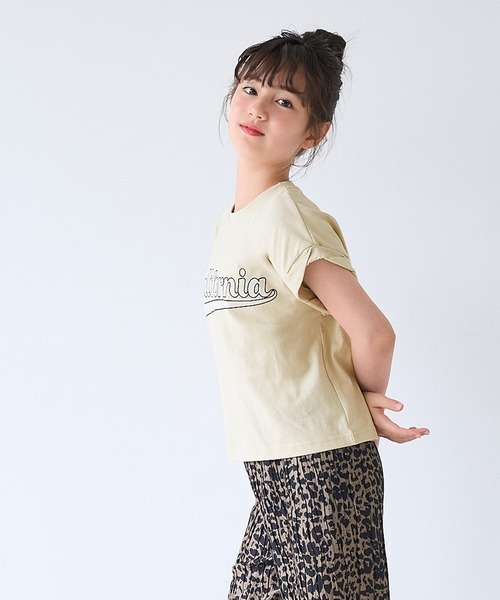 coca(coca)(コカ)の「キッズ 親子お揃い袖ロールアップロゴTシャツ(Tシャツ/カットソー・キッズ・ベージュ/その他1/ブラウン/ライトグレー/ネイビー/チャコール/ワイン/ライトピンク・140/150/120/130)」の10枚目の写真