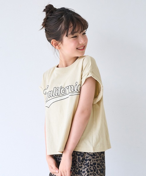 coca(coca)(コカ)の「キッズ 親子お揃い袖ロールアップロゴTシャツ(Tシャツ/カットソー・キッズ・ベージュ/その他1/ブラウン/ライトグレー/ネイビー/チャコール/ワイン/ライトピンク・140/150/120/130)」の12枚目の写真