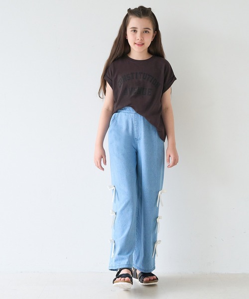 coca(coca)(コカ)の「キッズ 親子お揃い袖ロールアップロゴTシャツ(Tシャツ/カットソー・キッズ・ベージュ/その他1/ブラウン/ライトグレー/ネイビー/チャコール/ワイン/ライトピンク・140/150/120/130)」の21枚目の写真