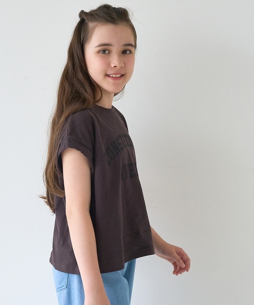 coca(coca)(コカ)の「キッズ 親子お揃い袖ロールアップロゴTシャツ(Tシャツ/カットソー・キッズ・ベージュ/その他1/ブラウン/ライトグレー/ネイビー/チャコール/ワイン/ライトピンク・140/150/120/130)」の22枚目の写真