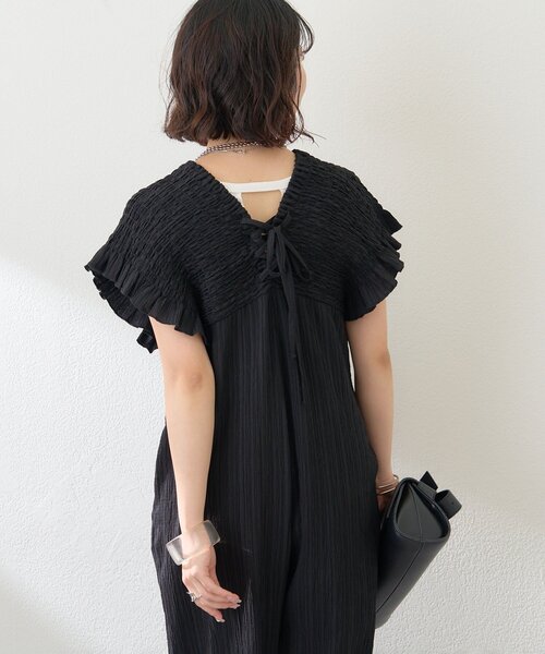 Remind me and forever（リマインドミーアンドフォーエバー）の「シャーリングサロペット（ワンピース・レディース・ブラウン/ライム/ブラック・FREE）」の17枚目の写真