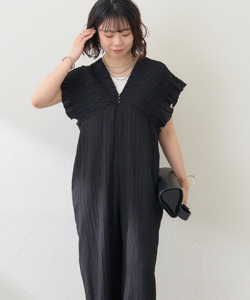 Remind me and forever（リマインドミーアンドフォーエバー）の「シャーリングサロペット（ワンピース・レディース・ブラウン/ライム/ブラック・FREE）」の19枚目の写真