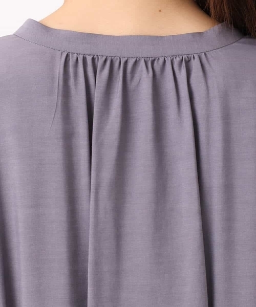 MK MICHEL KLEIN（エムケーミッシェルクラン）の「ベルト付きキーネックワンピース/洗える（ワンピース・レディース・モカ/パープル・38）」の11枚目の写真