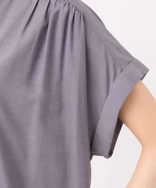 MK MICHEL KLEIN（エムケーミッシェルクラン）の「ベルト付きキーネックワンピース/洗える（ワンピース・レディース・モカ/パープル・38）」の12枚目の写真
