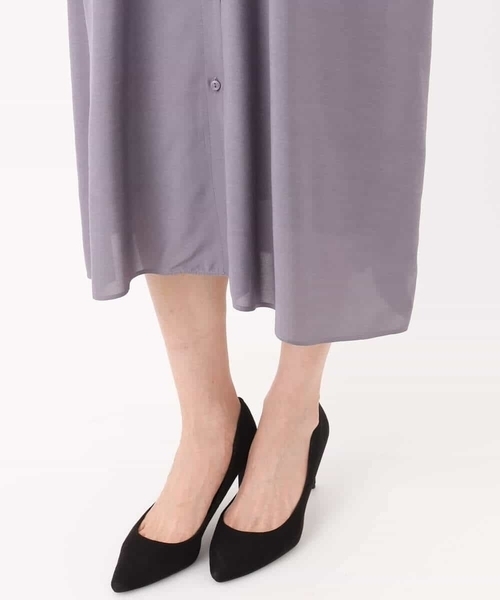 MK MICHEL KLEIN（エムケーミッシェルクラン）の「ベルト付きキーネックワンピース/洗える（ワンピース・レディース・モカ/パープル・38）」の14枚目の写真