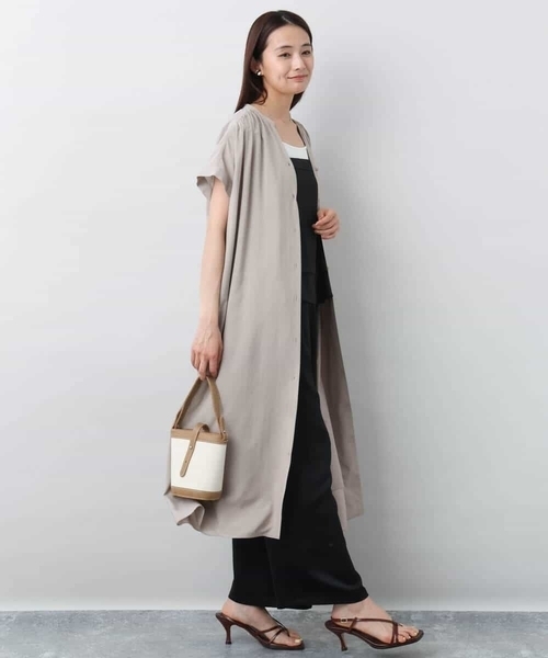 MK MICHEL KLEIN（エムケーミッシェルクラン）の「ベルト付きキーネックワンピース/洗える（ワンピース・レディース・モカ/パープル・38）」の21枚目の写真