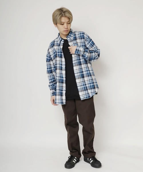 SERO(セロ)の「SERO/セロ B.D WIDE SHIRT MADRAS CHECK マドラスチェックシャツ ビッグシルエット(シャツ/ブラウス・レディース・ブルー・15 )」の8枚目の写真