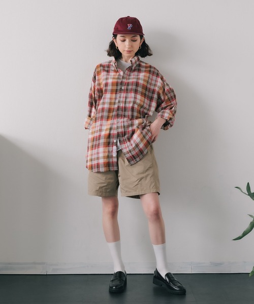 SERO(セロ)の「SERO/セロ B.D WIDE SHIRT MADRAS CHECK マドラスチェックシャツ ビッグシルエット(シャツ/ブラウス・レディース・ブルー・15 )」の13枚目の写真