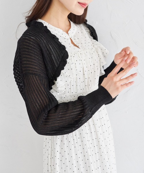 TOCCA リブ編み ボレロカーディガン M フリル - メルカリ