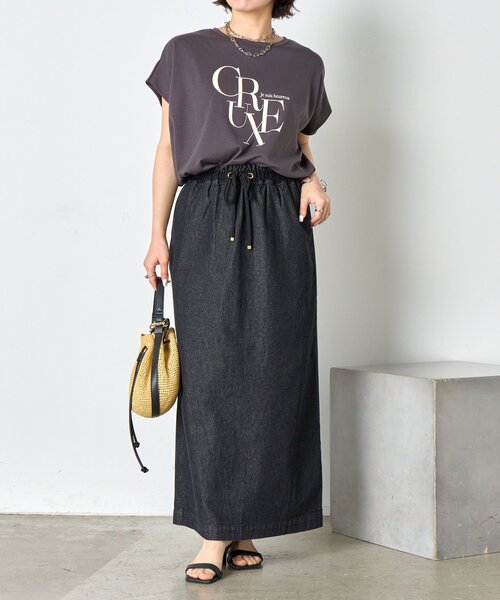 Jena espace merveilleux（ジェナ　エスパスメルヴェイユ）の「【夏でも履ける】Iラインデニムスカート（スカート・レディース・ブルー/ブラック・FREE）」の7枚目の写真