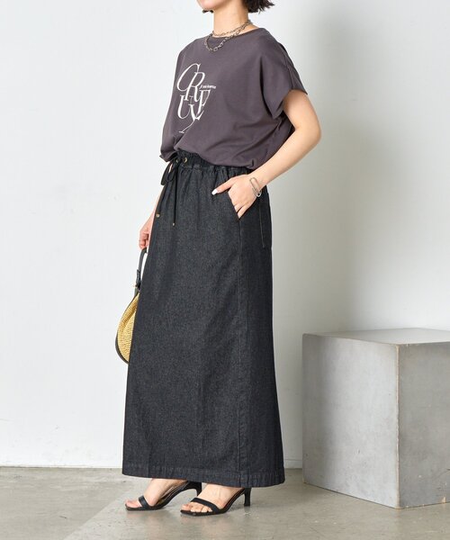 Jena espace merveilleux（ジェナ　エスパスメルヴェイユ）の「【夏でも履ける】Iラインデニムスカート（スカート・レディース・ブルー/ブラック・FREE）」の9枚目の写真