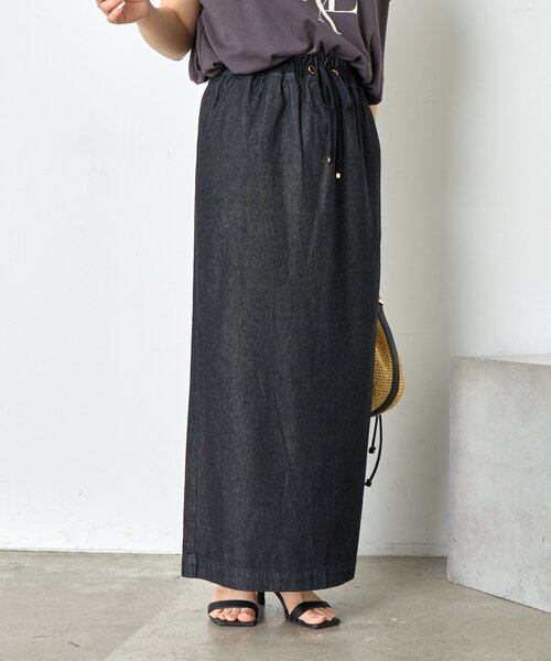 Jena espace merveilleux（ジェナ　エスパスメルヴェイユ）の「【夏でも履ける】Iラインデニムスカート（スカート・レディース・ブルー/ブラック・FREE）」の12枚目の写真