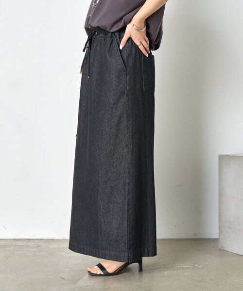 Jena espace merveilleux（ジェナ　エスパスメルヴェイユ）の「【夏でも履ける】Iラインデニムスカート（スカート・レディース・ブルー/ブラック・FREE）」の13枚目の写真