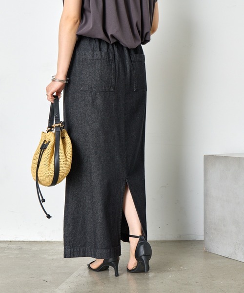 Jena espace merveilleux（ジェナ　エスパスメルヴェイユ）の「【夏でも履ける】Iラインデニムスカート（スカート・レディース・ブルー/ブラック・FREE）」の6枚目の写真