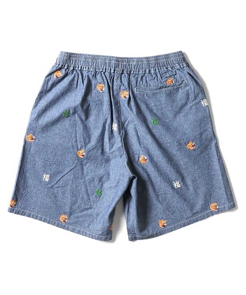HOUSTON（ヒューストン）の「HOUSTON CHAMBRAY ALLOVER EMB EASY SHORTS（その他パンツ・メンズ・ダークインディゴブルー・XL/M/L）」の5枚目の写真