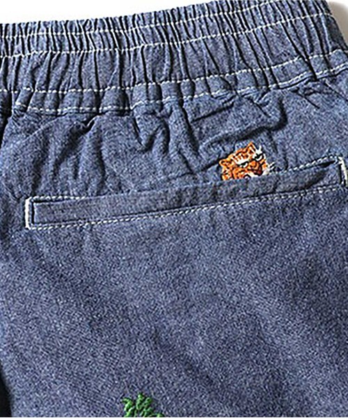 HOUSTON（ヒューストン）の「HOUSTON CHAMBRAY ALLOVER EMB EASY SHORTS（その他パンツ・メンズ・ダークインディゴブルー・XL/M/L）」の4枚目の写真