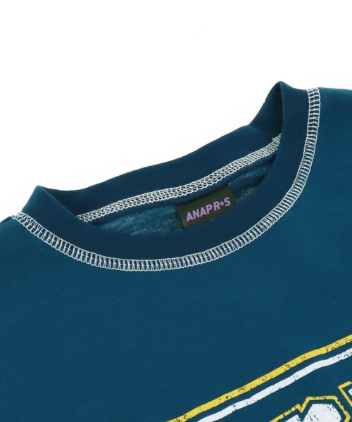 ANAP GｉRL（アナップガール）の「ANAPR+S ステッチ付き カスレ プリント Tシャツ【ユニセックス】（Tシャツ/カットソー・キッズ・ネイビー/ホワイト/ブラック系その他・XS/M/S）」の17枚目の写真