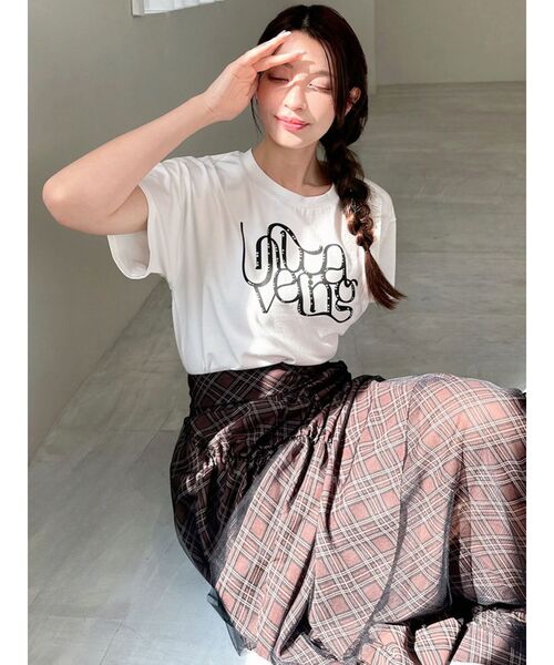 RESEXXY(リゼクシー)の「スタッズロゴTシャツ(Tシャツ/カットソー・レディース・イエロー/レッド/ホワイト/ブラック・FREE)」の14枚目の写真