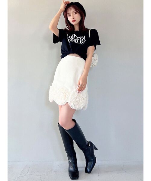 RESEXXY(リゼクシー)の「スタッズロゴTシャツ(Tシャツ/カットソー・レディース・イエロー/レッド/ホワイト/ブラック・FREE)」の22枚目の写真