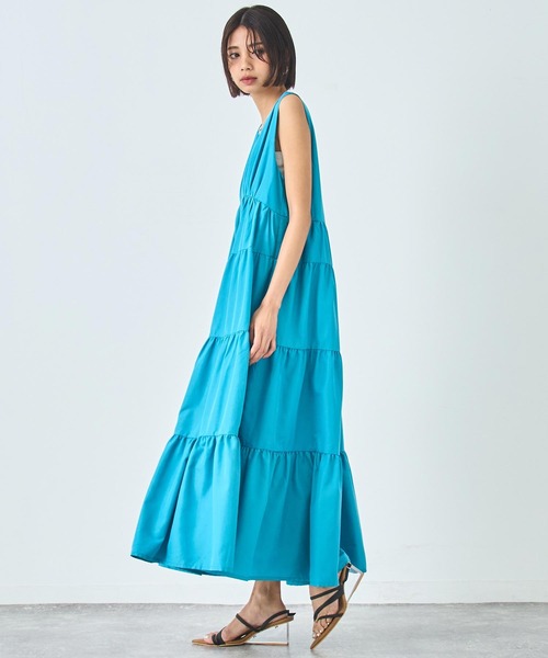 美品 ティアードロングワンピース 結婚式 ノースリーブ 行事 ANAP ワンピース ティアード ロング ノースリーブ : ZOZOTOWN