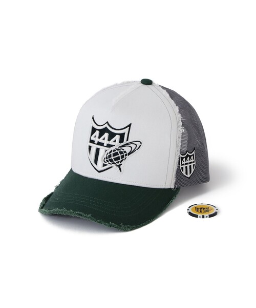 YOSHINORI KOTAKE ヨシノリ コタケ　メッシュキャップ　デニムゴールド★&ふちどり ホワイト７　試着のみ超美品 YOSHINORI KOTAKE DESIGN ヨシノリコタケ メッシュキャップ YK3DSP-444