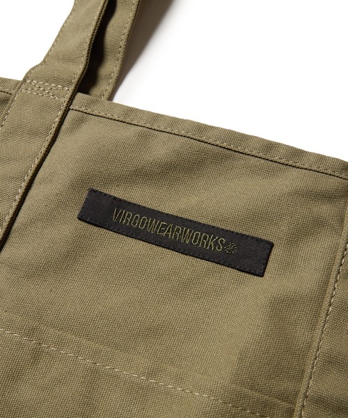 VIRGOwearworks（ヴァルゴウェアワークス）の「RMOR CANVAS TOTE BAG（トートバッグ・メンズ・オリーブドラブ/ブラック・FREE）」の4枚目の写真