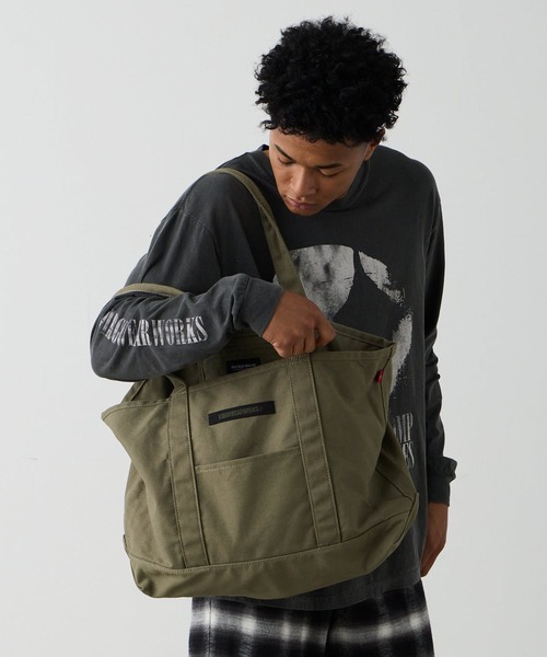 VIRGOwearworks（ヴァルゴウェアワークス）の「RMOR CANVAS TOTE BAG（トートバッグ・メンズ・オリーブドラブ/ブラック・FREE）」の11枚目の写真