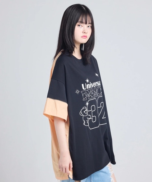 Little sunny bite(リトルサニーバイト)の「littlesunnybite/リトルサニーバイト/32 big tee(Tシャツ/カットソー・レディース・ブラック/ホワイト・M/S)」の4枚目の写真