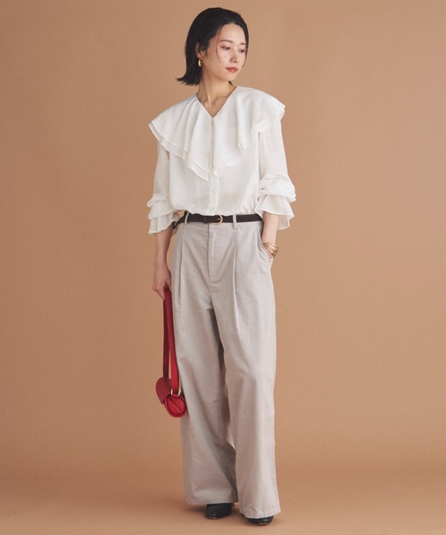 Doux archives（ドゥアルシーヴ）の「キャンディースリーブフリルブラウス（シャツ/ブラウス・レディース・オフホワイト/ブラック/グレー・FREE）」の6枚目の写真