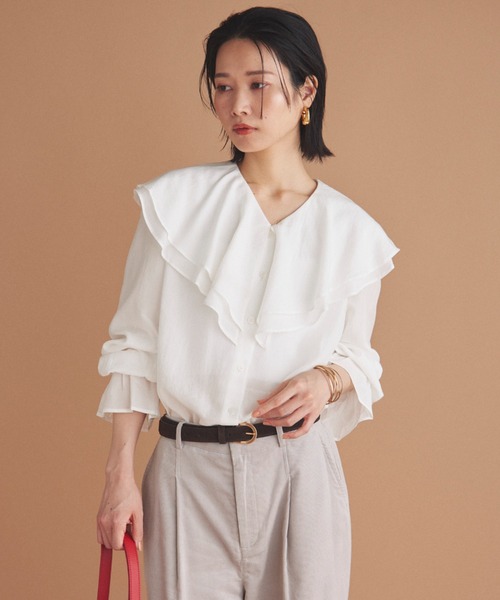 Doux archives（ドゥアルシーヴ）の「キャンディースリーブフリルブラウス（シャツ/ブラウス・レディース・オフホワイト/ブラック/グレー・FREE）」の17枚目の写真