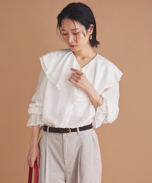 Doux archives（ドゥアルシーヴ）の「キャンディースリーブフリルブラウス（シャツ/ブラウス・レディース・オフホワイト/ブラック/グレー・FREE）」の18枚目の写真