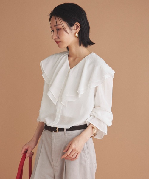 Doux archives（ドゥアルシーヴ）の「キャンディースリーブフリルブラウス（シャツ/ブラウス・レディース・オフホワイト/ブラック/グレー・FREE）」の19枚目の写真