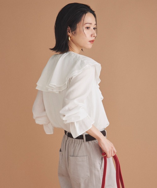 Doux archives（ドゥアルシーヴ）の「キャンディースリーブフリルブラウス（シャツ/ブラウス・レディース・オフホワイト/ブラック/グレー・FREE）」の22枚目の写真