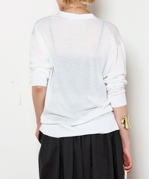 Fine Cotton Vneck Cardigan（ニット/セーター）｜EVERYDAY I