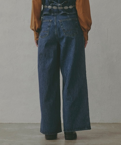 SOMETHING（サムシング）の「【GISELe 10月号掲載】atelier SOMETHING WRAP WIDE PANTS/アトリエサムシングラップワイドパンツ（デニムパンツ・レディース・ブラック系その他/インディゴブルー/ブルー・X-SMALL/SMALL/MEDIUM）」の21枚目の写真
