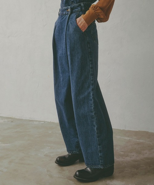 SOMETHING（サムシング）の「【GISELe 10月号掲載】atelier SOMETHING WRAP WIDE PANTS/アトリエサムシングラップワイドパンツ（デニムパンツ・レディース・ブラック系その他/インディゴブルー/ブルー・X-SMALL/SMALL/MEDIUM）」の20枚目の写真