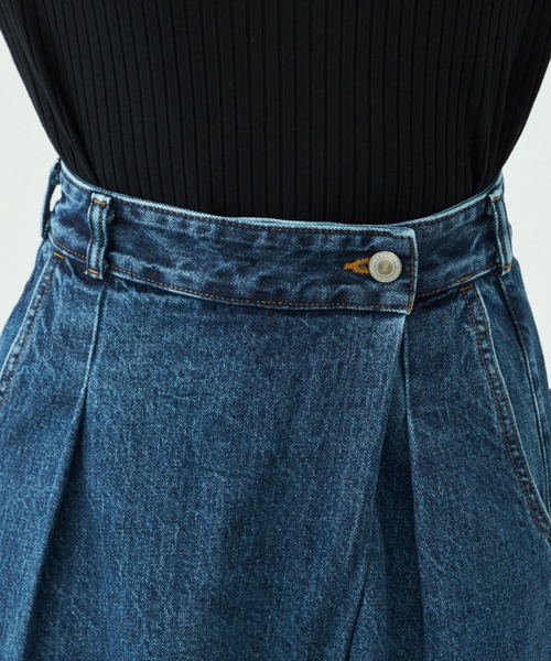 SOMETHING（サムシング）の「【GISELe 10月号掲載】atelier SOMETHING WRAP WIDE PANTS/アトリエサムシングラップワイドパンツ（デニムパンツ・レディース・ブラック系その他/インディゴブルー/ブルー・X-SMALL/SMALL/MEDIUM）」の13枚目の写真