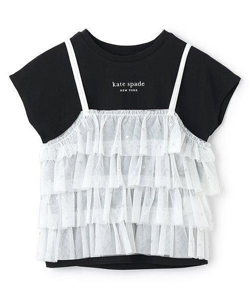 kate spade new york kids(ケイトスペードニューヨーク)の「ガールズ チュールビスチェ&Tシャツセット(アンサンブル・キッズ・サックスブルー/ブラック・150cm/140cm/160cm)」の1枚目の写真