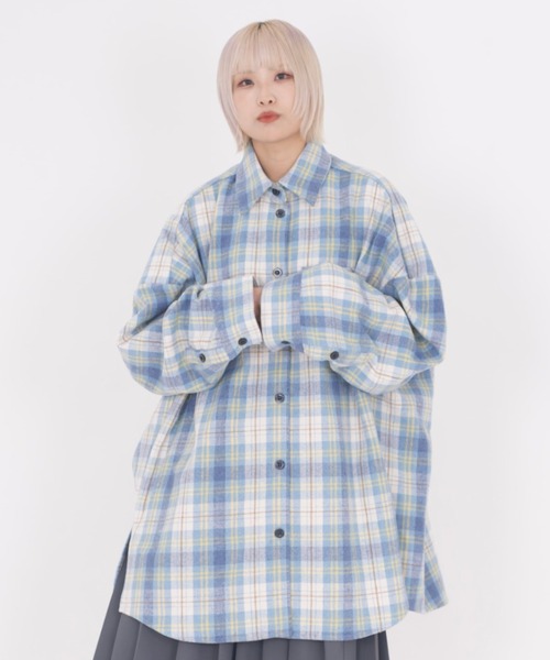 ブラウス シャツ neuron/ニュウロン/オーバーチェックシャツ レディース メンズ neuron/ニュウロン/オーバーチェックシャツ（シャツ/ブラウス