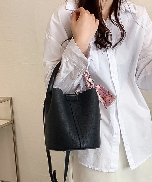 blackdia ocean(ブラックダイヤオーシャン)の「blackdia ocean ボウタイスカーフ付 2WAYバケットバッグ(ショルダーバッグ・レディース・アイボリー/ブラック/イエロー/ラベンダー/ピンク・FREE)」の14枚目の写真