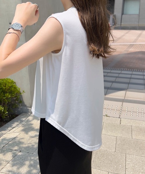 KOBE LETTUCE（コウベレタス）の「ラウンドカットインナータンクトップス（タンクトップ・レディース・オフホワイト/ブラック/ホワイト系/ブラック系・M-Short/M-Long）」の19枚目の写真