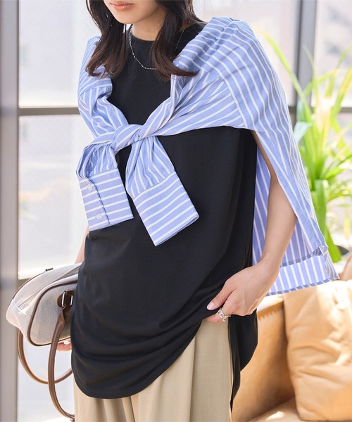 KOBE LETTUCE（コウベレタス）の「ラウンドカットインナータンクトップス（タンクトップ・レディース・オフホワイト/ブラック/ホワイト系/ブラック系・M-Short/M-Long）」の10枚目の写真