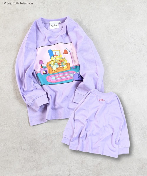 The Simpsons(ザ・シンプソンズ)の「【The Simpsons】別注L/S Tee(Tシャツ/カットソー・キッズ・ブラック/ラベンダー/ホワイト・150/110/100/90/80/140/130/120)」の1枚目の写真