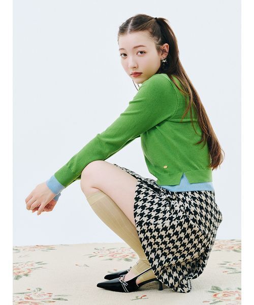 シャツレイヤードニットトップス（ニット/セーター）｜LILY