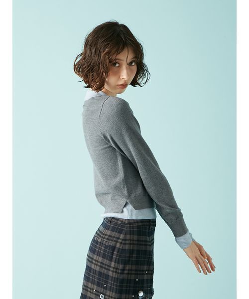 リリーブラウン　レイヤードニットトップス カットレイヤードニットトップス Lily Brown リリーブラウン